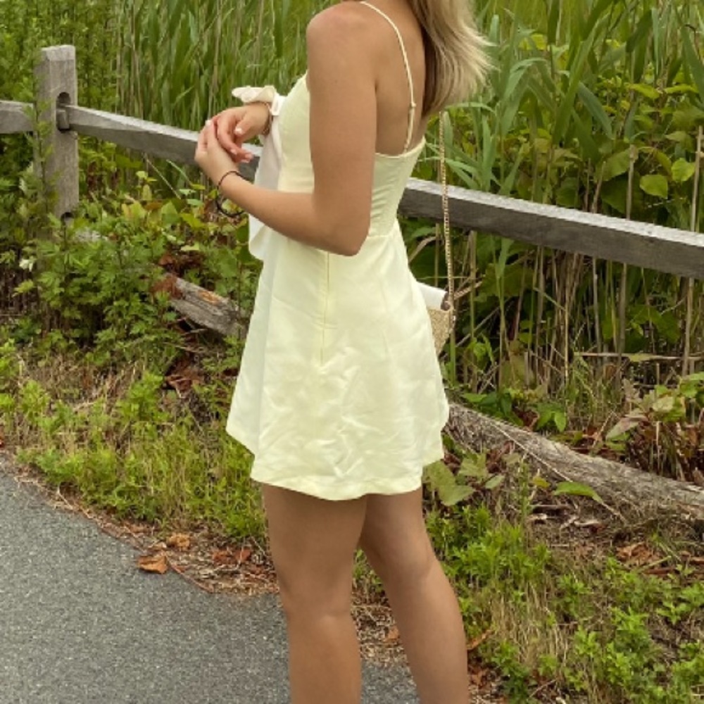 Baby yellow Zara thin strapped dress (has shorts hidden under the dress) 💛